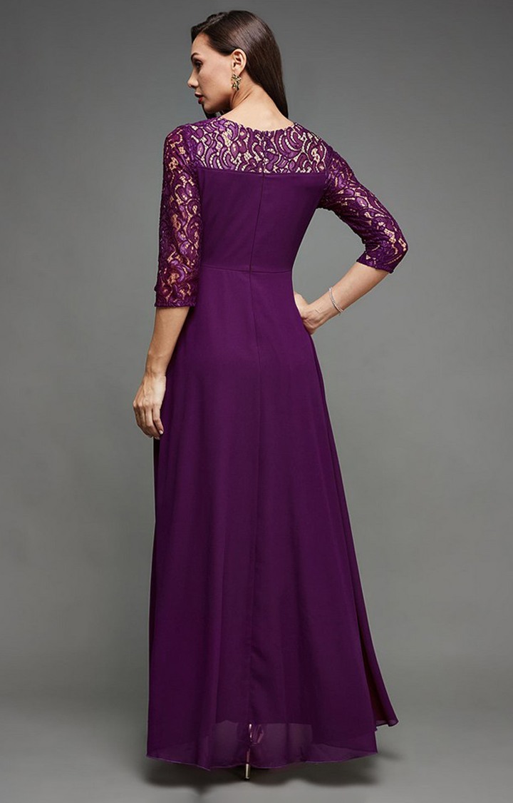 Women's Purple Georgette  Dresses