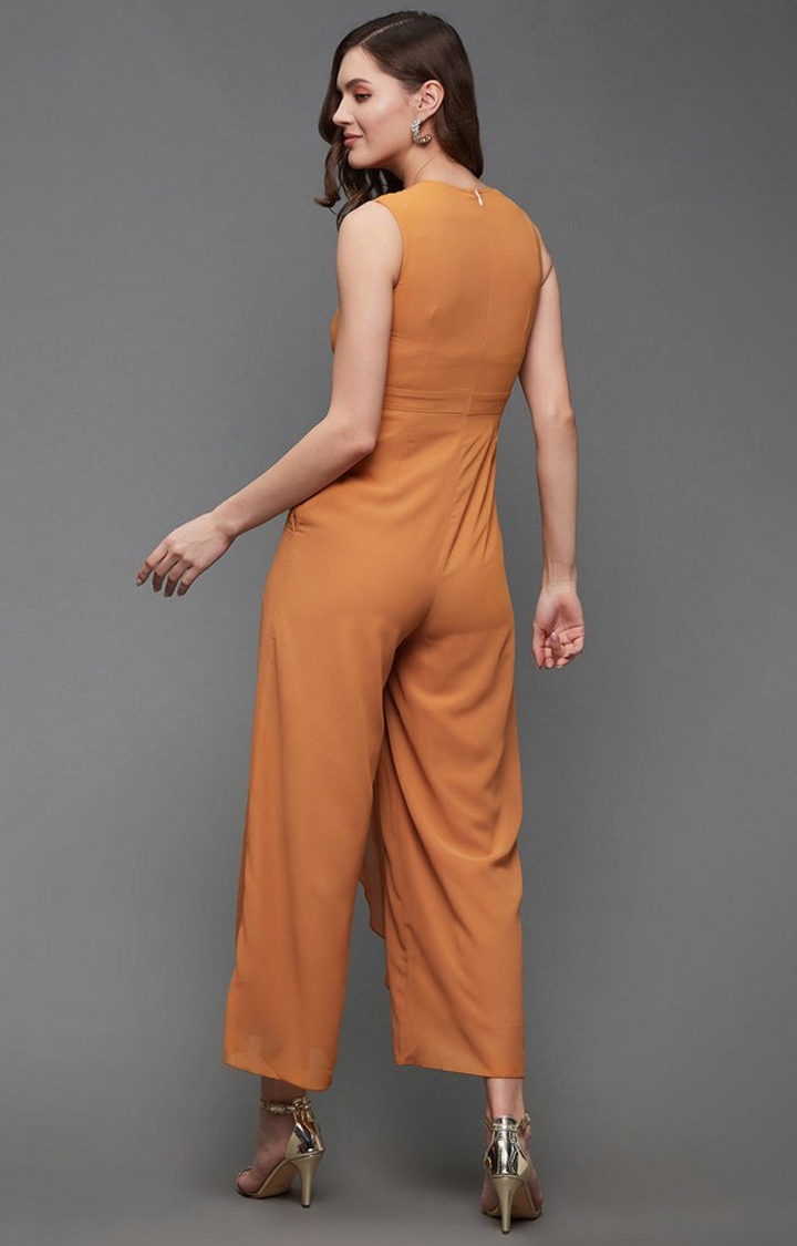 Women's Orange Georgette  Jumpsuits