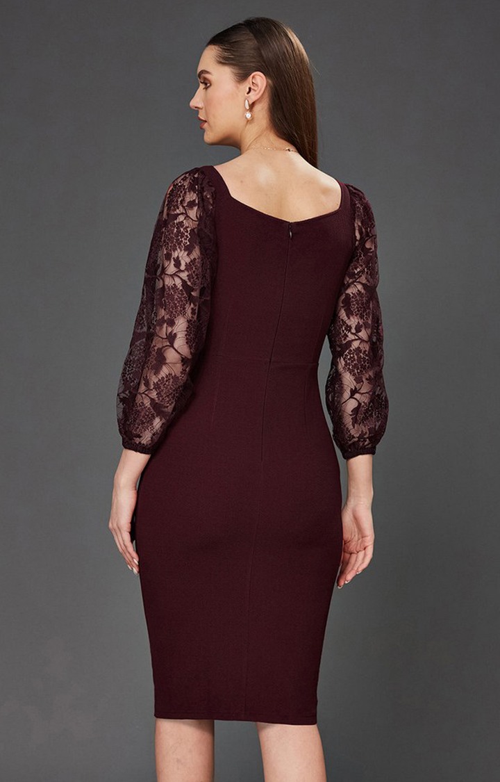 Women's Red Polyester  Dresses