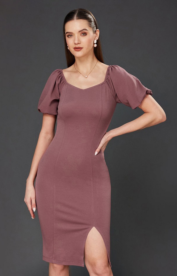 MISS CHASE | Women's Purple Polyester  Dresses