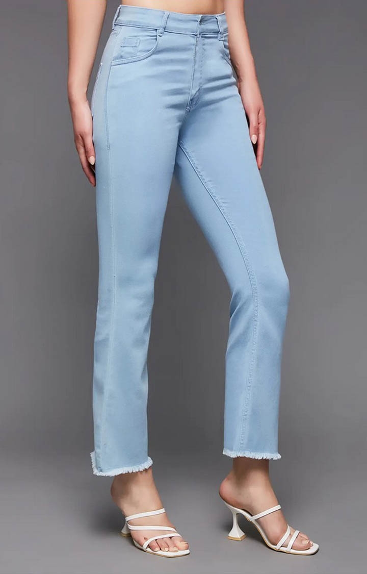 Straight Regular Ankle Jeans - Light denim blue - Ladies | H&M IN