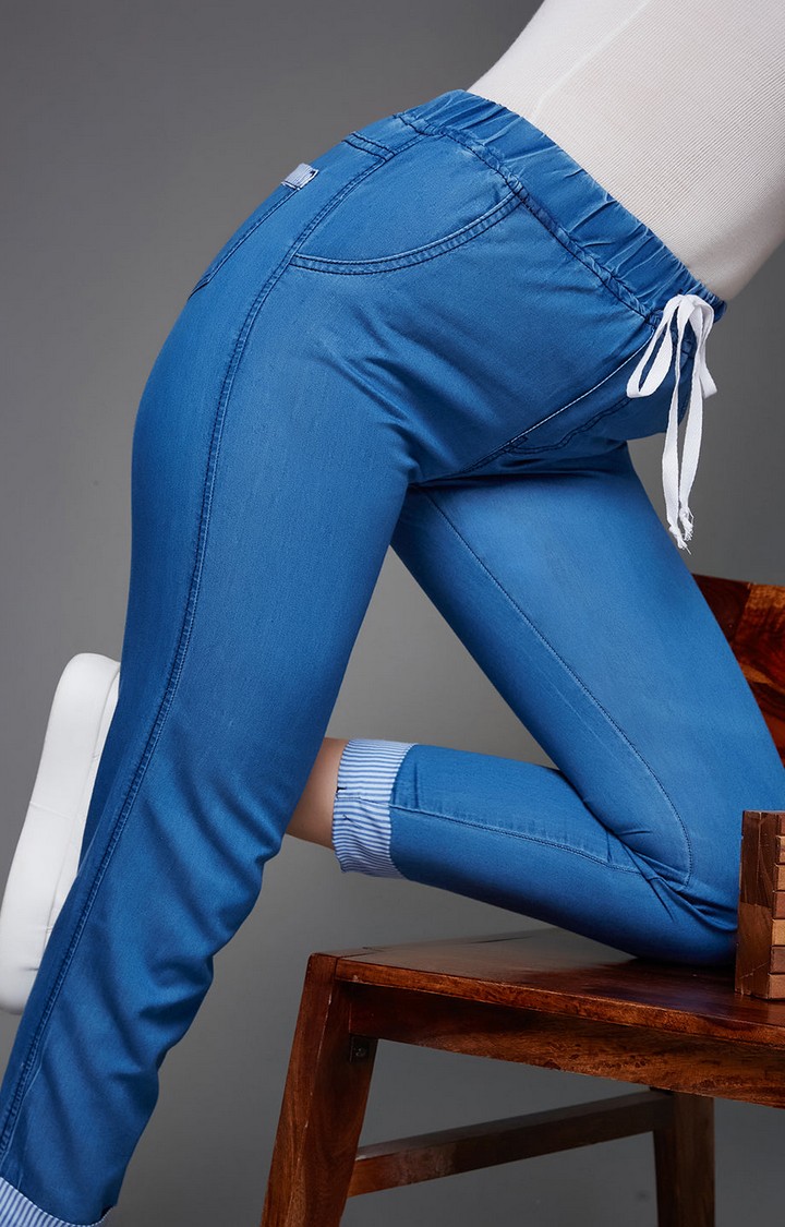 Women's Blue  Joggers Jeans