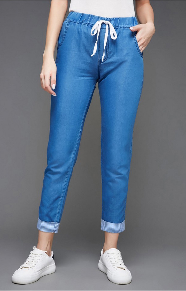 Women's Blue  Joggers Jeans