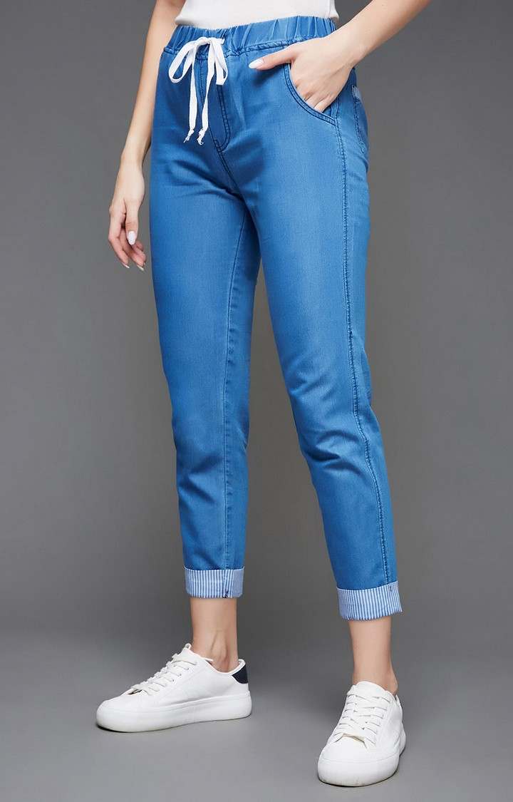Women's Blue  Joggers Jeans
