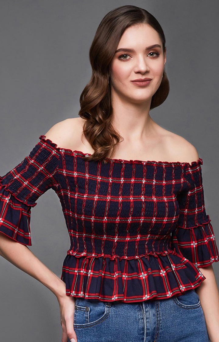 Women's Blue Viscose Rayon  Tops