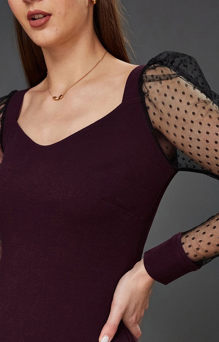 Women's Purple Polyester  Tops