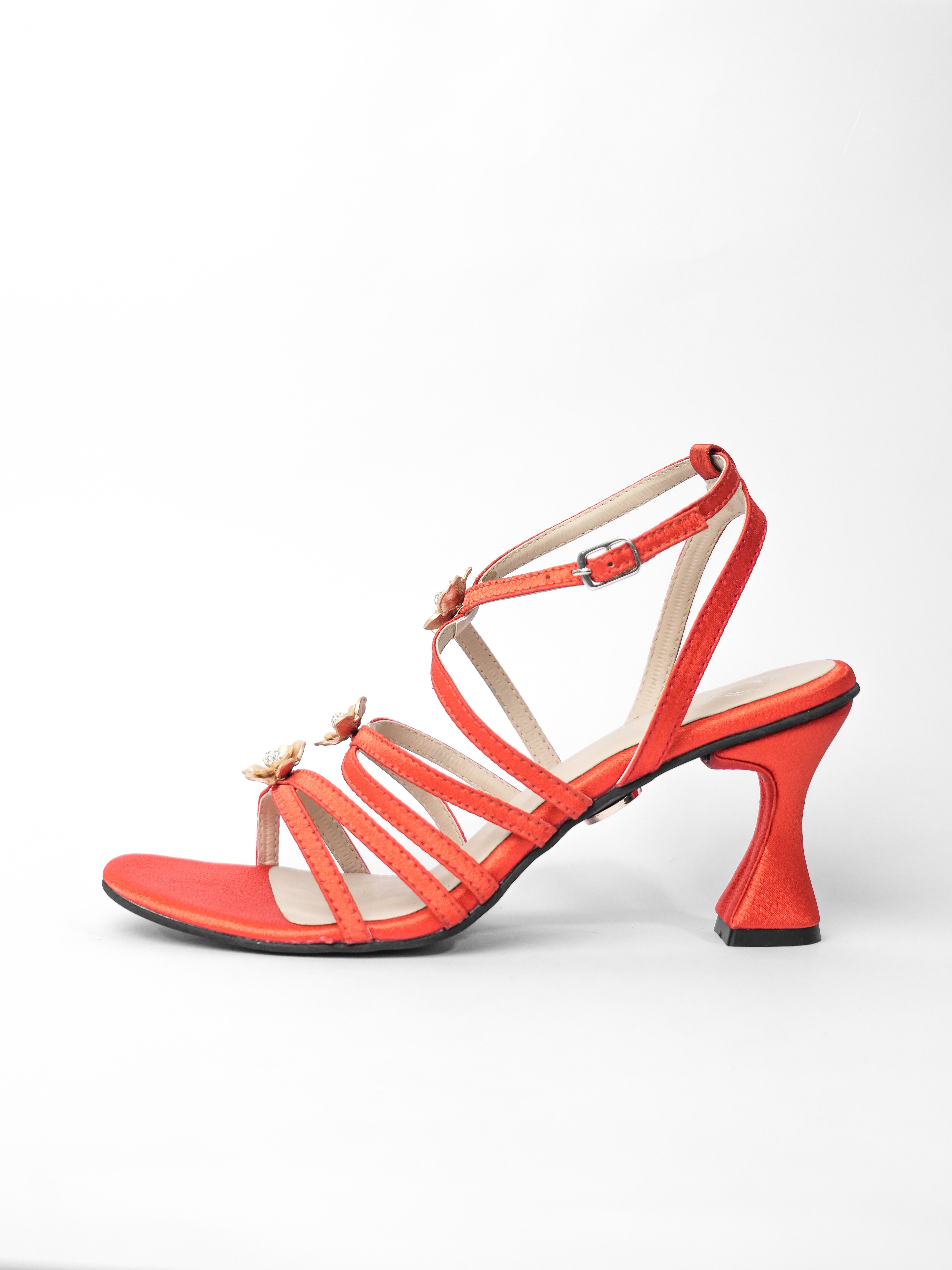 BURNT ORANGE FLOWER HEELS