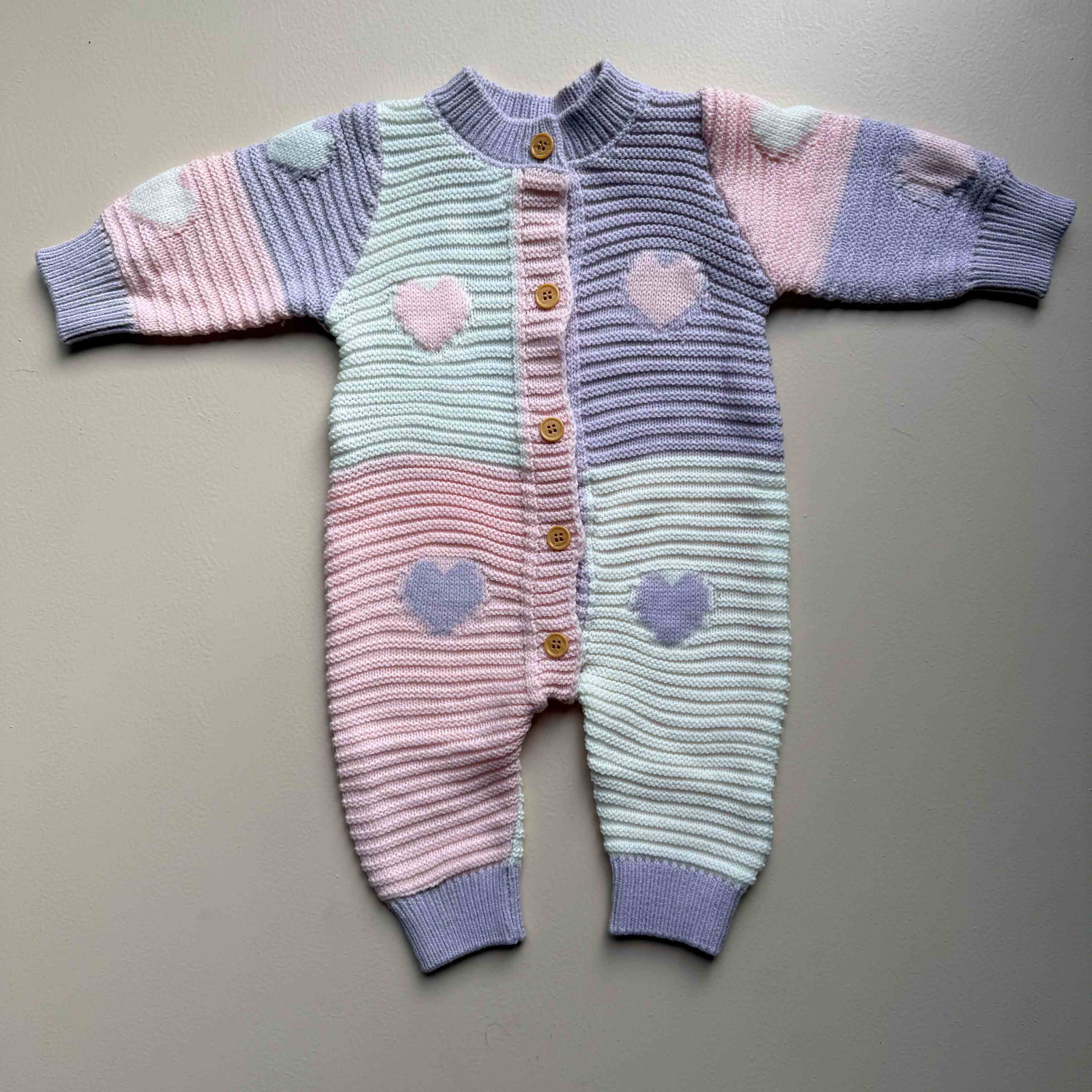 Blush and Lilac Heart Romper