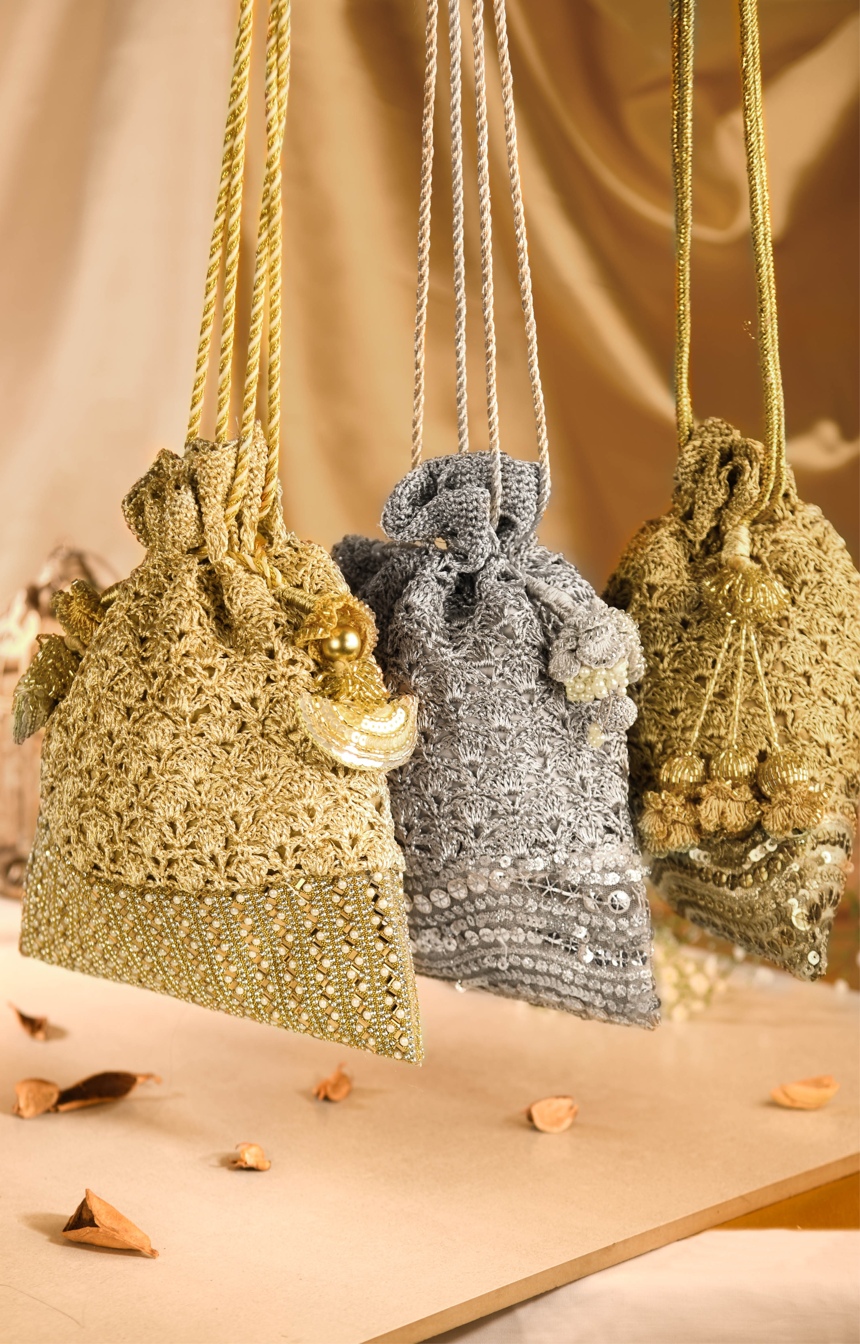 Miar Designs | Krisha Silver Crochet Potli 1