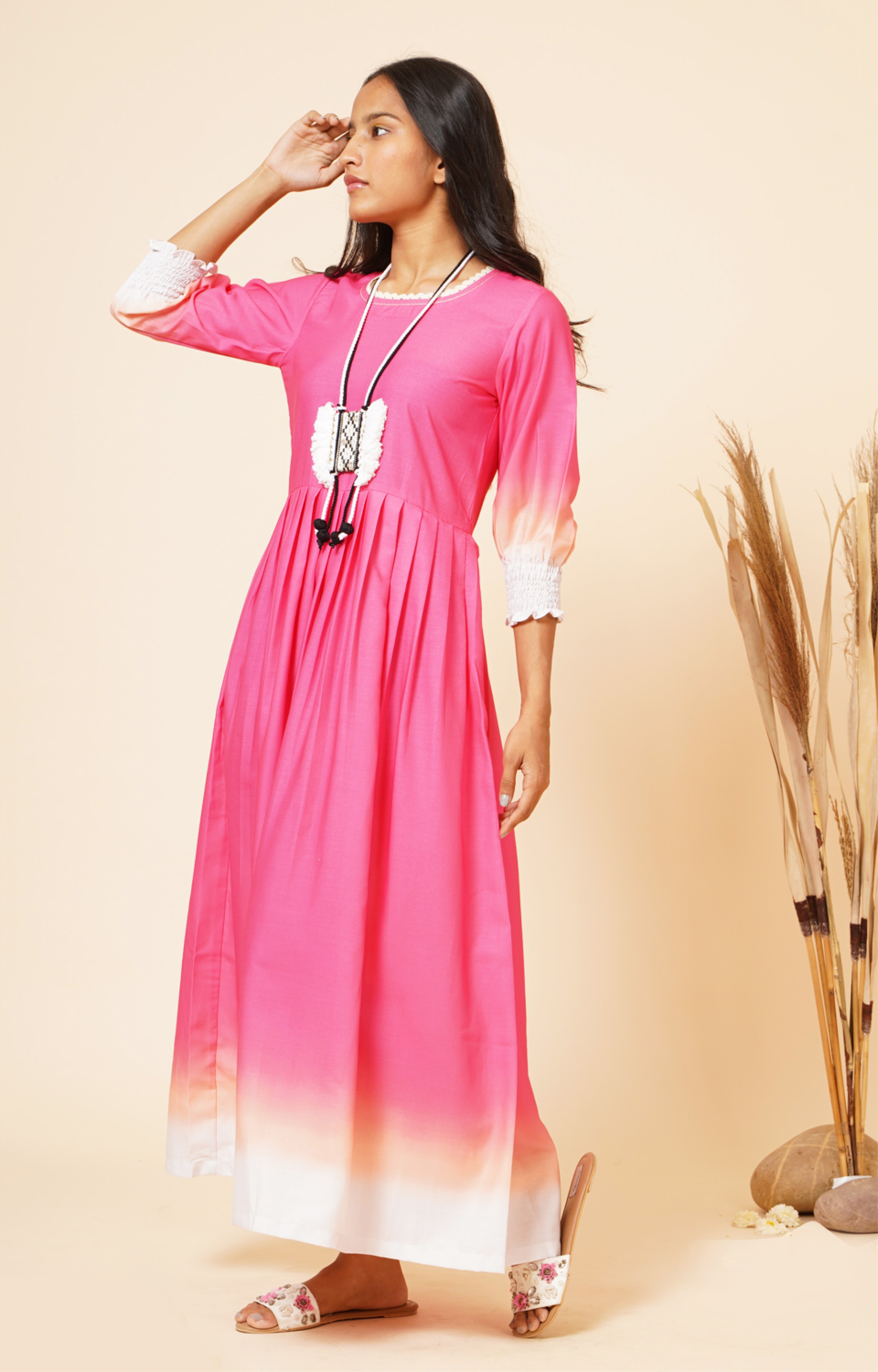 Zoya Ombre Maxi Dress Pink
