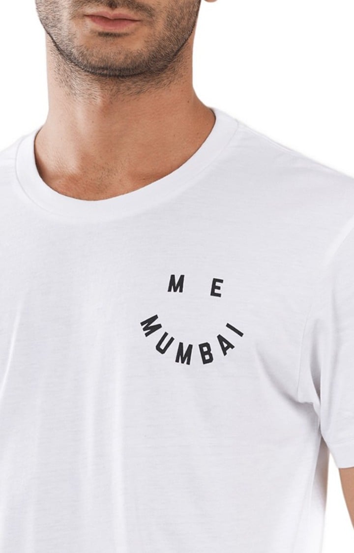 Unisex Me Mumbai Smiley Tri-Blend T-Shirt in White