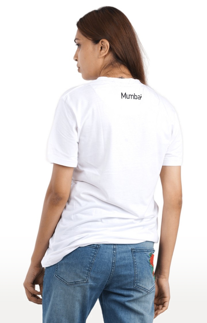 Unisex Me Mumbai Smiley Tri-Blend T-Shirt in White