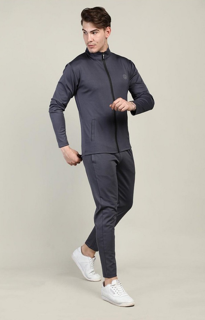 Mens dark grey tracksuit hot sale