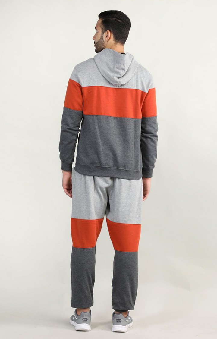 Men's Multicolor Colourblocked Polyester Tracksuit