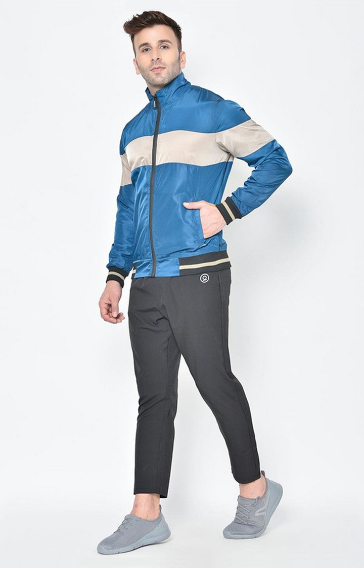 Men's Multicolor Colourblocked Polyester Tracksuit