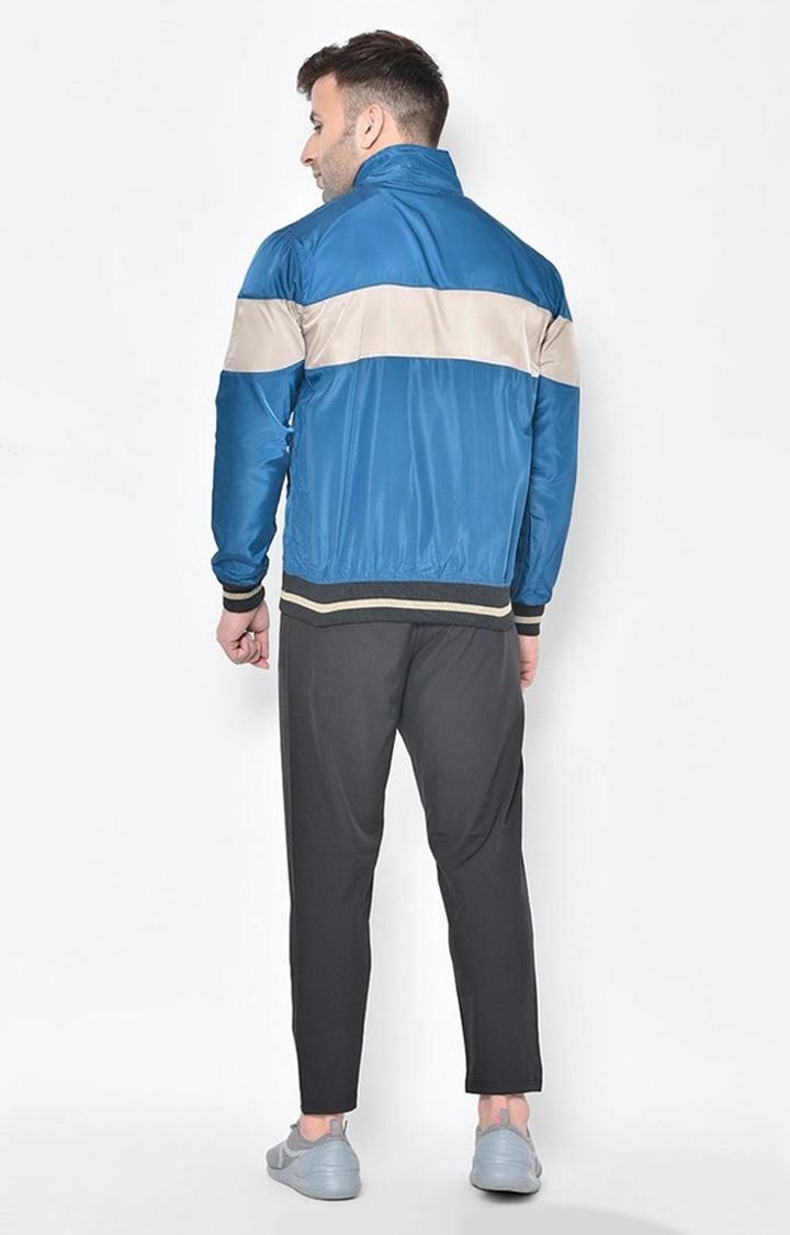 Men's Multicolor Colourblocked Polyester Tracksuit