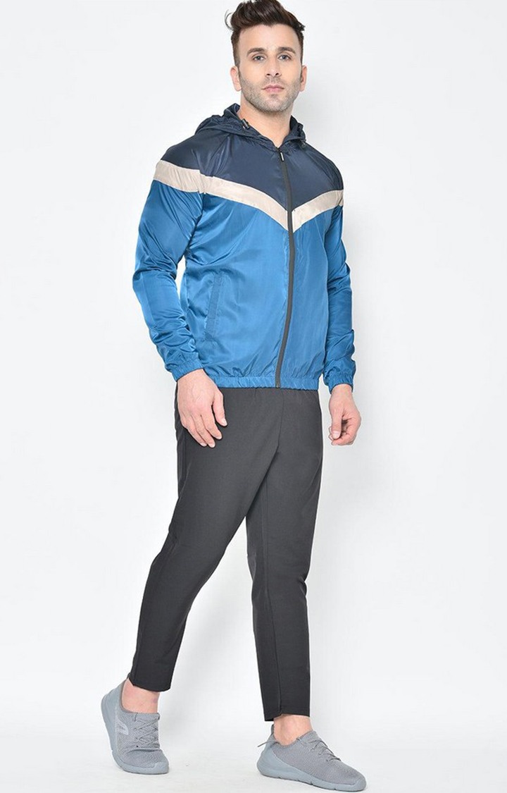 Men's Multicolor Colourblocked Polyester Tracksuit
