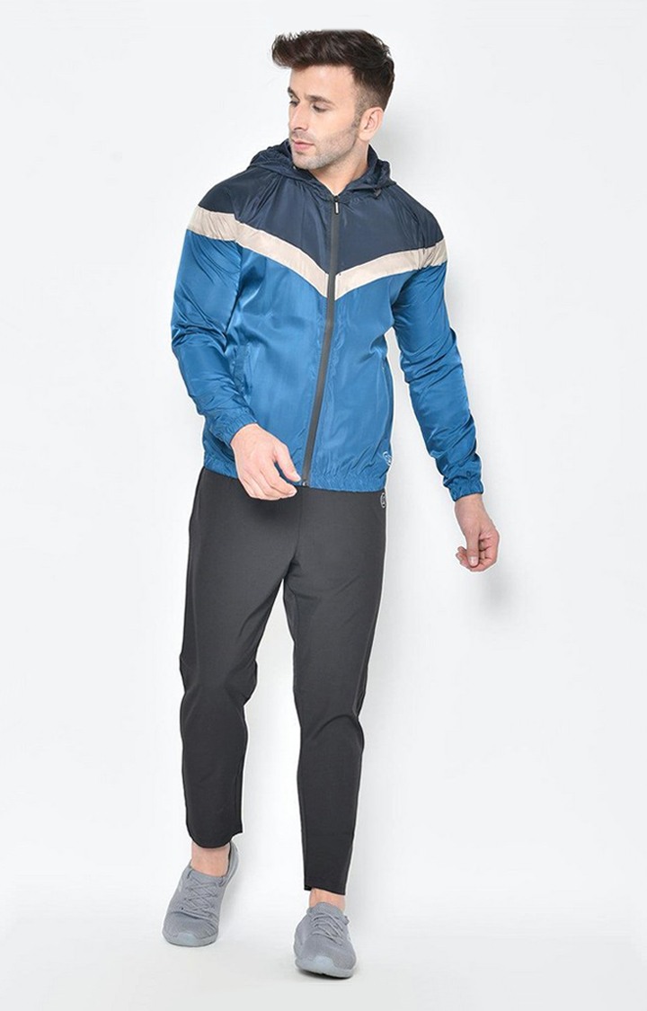 Men's Multicolor Colourblocked Polyester Tracksuit
