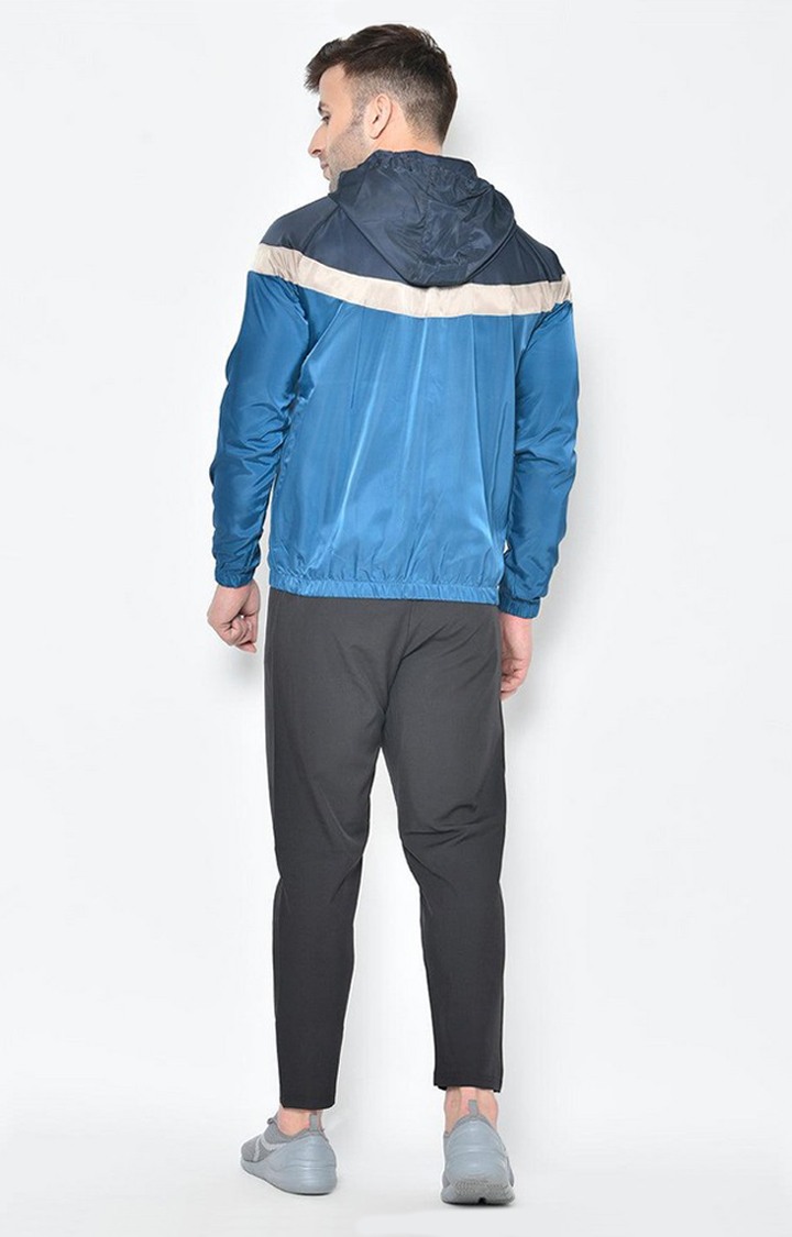 Men's Multicolor Colourblocked Polyester Tracksuit