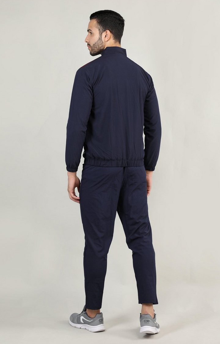Men's Multicolor Colourblocked Polyester Tracksuit