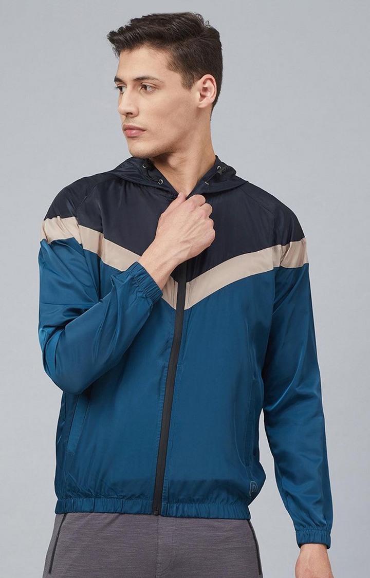 Men s Multicolor Colorblocked Polyester Windcheater