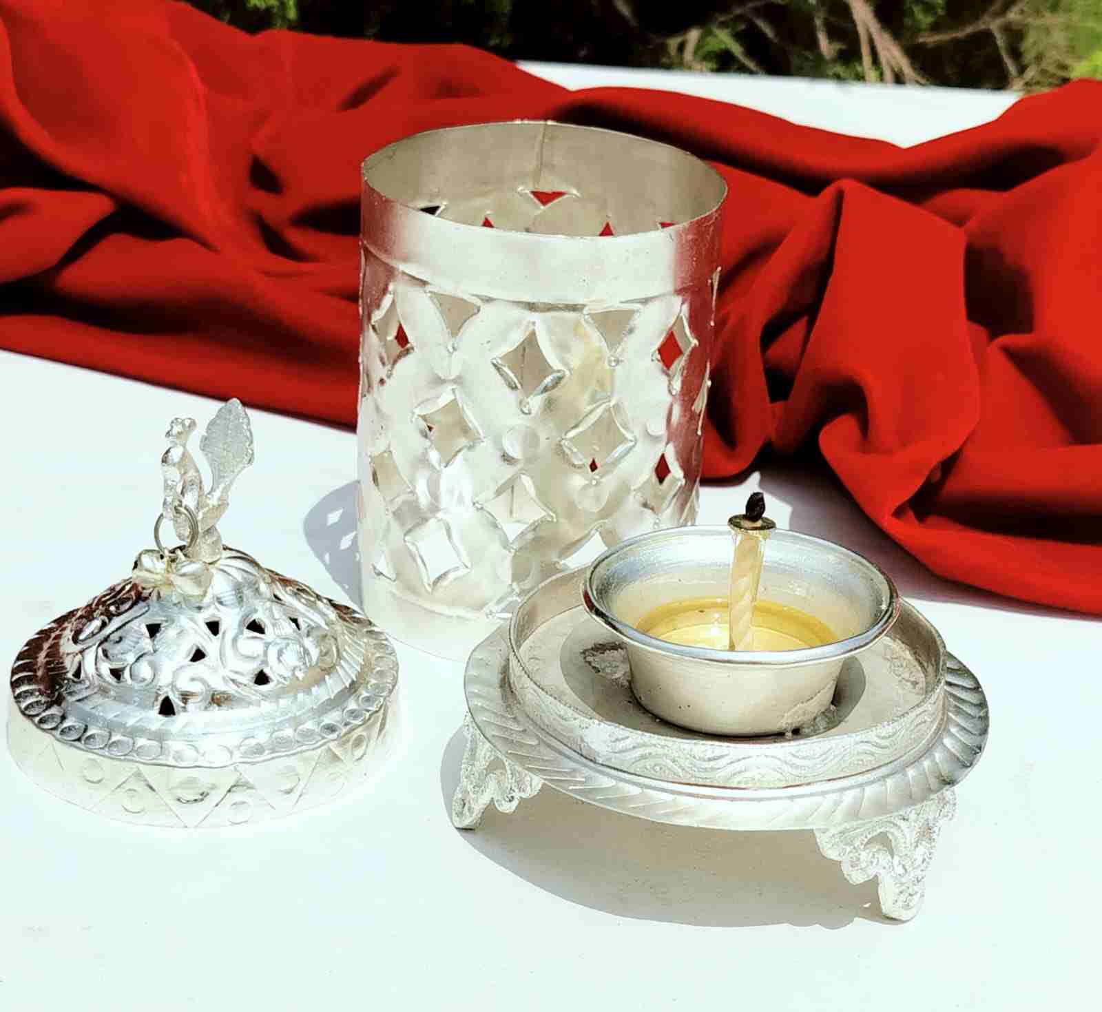 German silver akhand diya