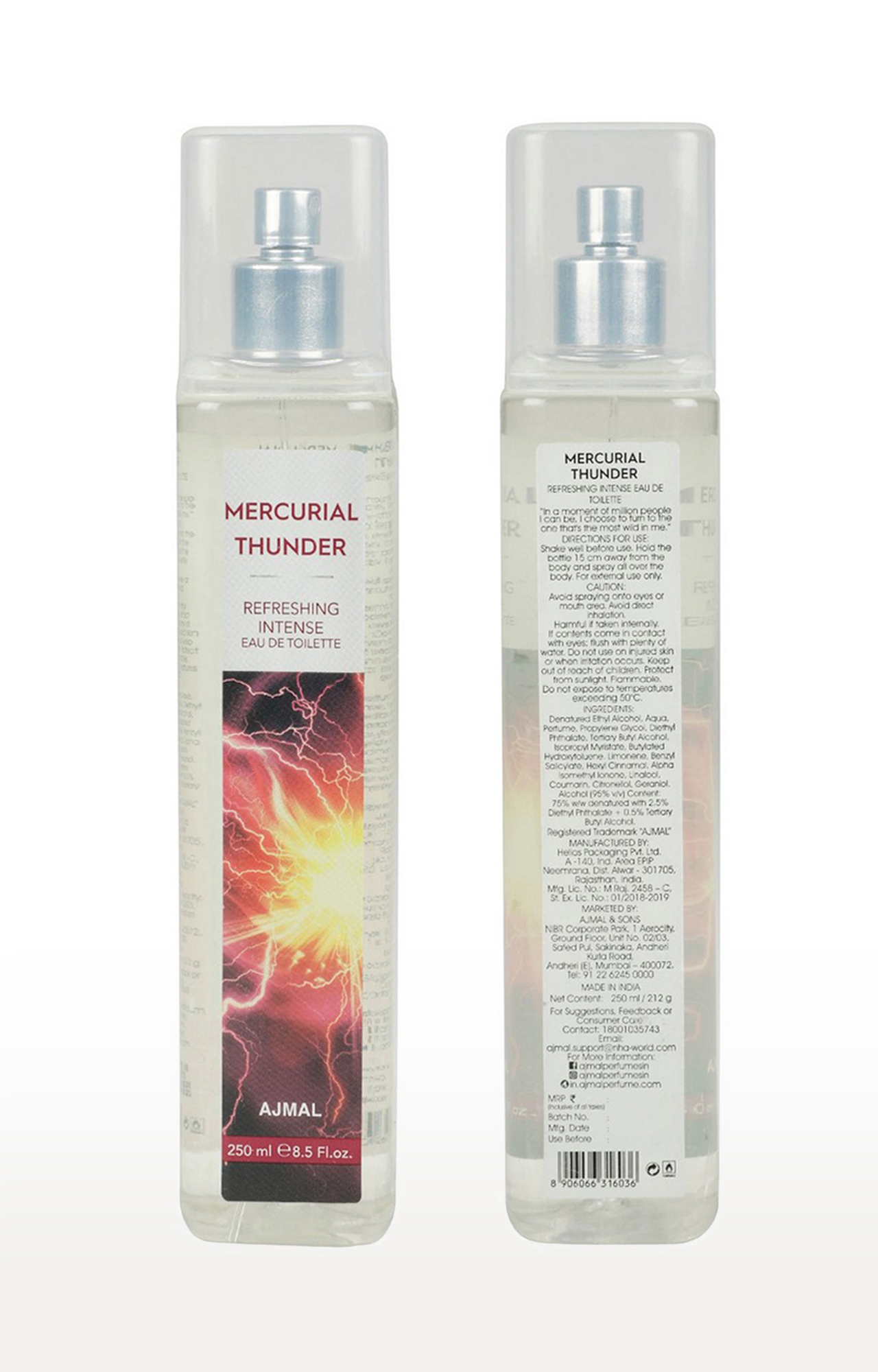 Ajmal | Ajmal Mercurial Thunder Eau De Toilette Oriental Perfume 250ML Long Lasting Scent Spray Party Wear Gift for Man and Women 0
