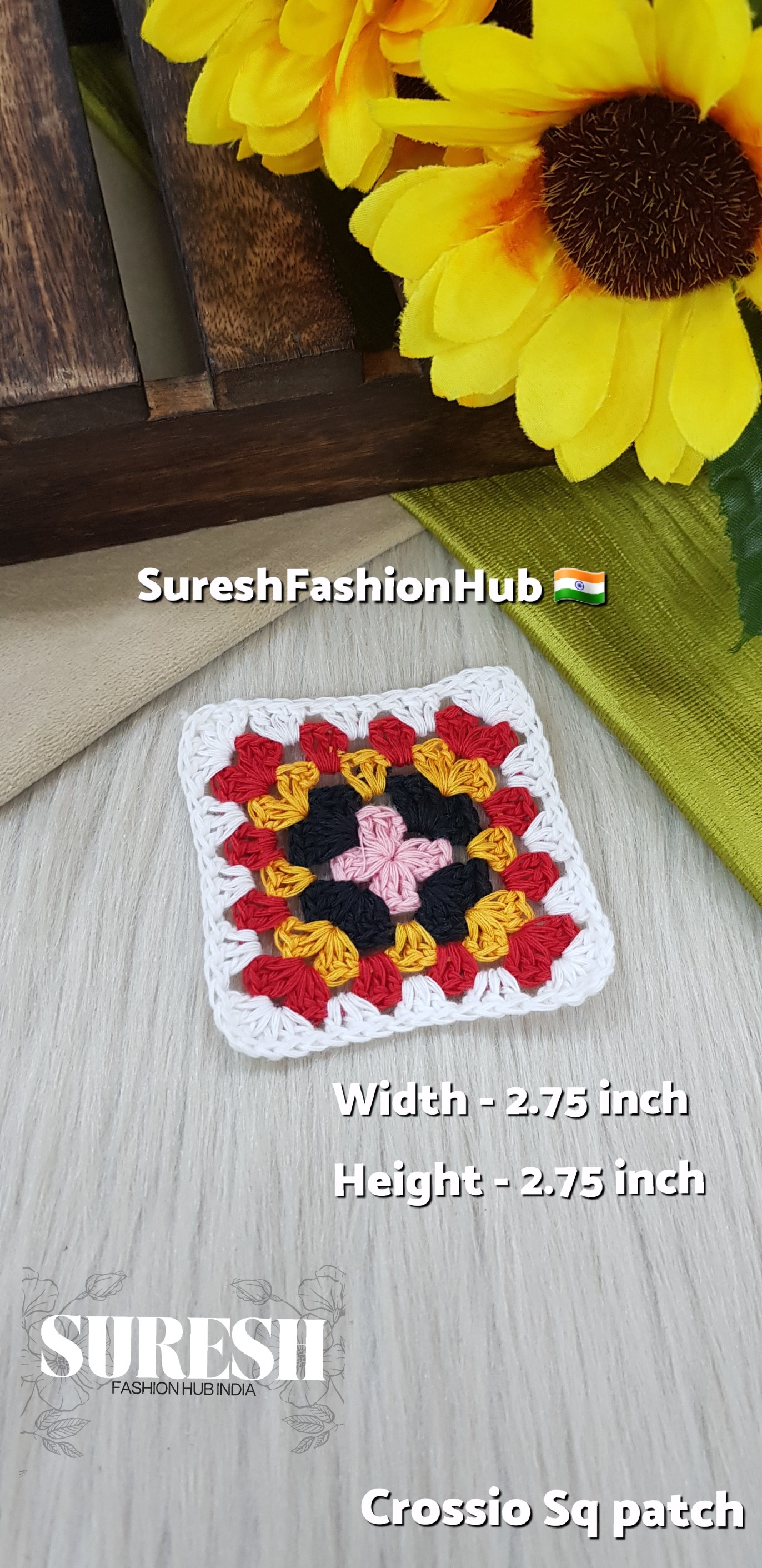 Cr-1 Handmade Crosio Square Patch (White)