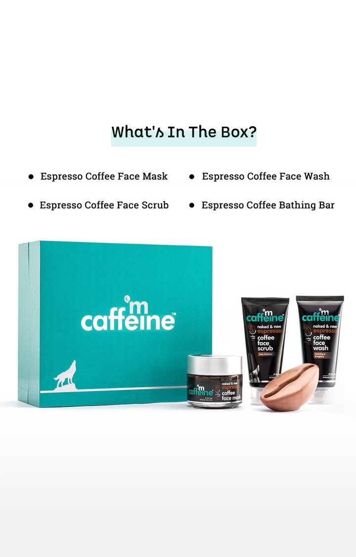 MCaffeine | mcaffeine Strong Brew - Espresso Gift Kit | Face Wash, Face Scrub, Soap, Moisturizer 2
