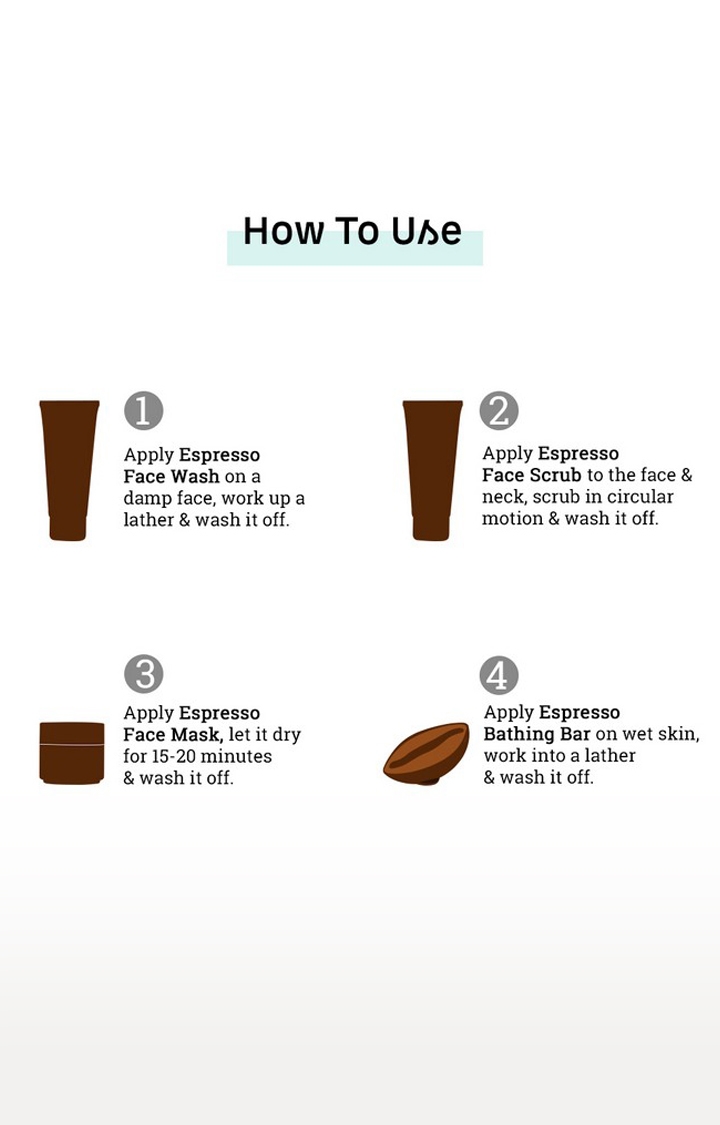 MCaffeine | mcaffeine Strong Brew - Espresso Gift Kit | Face Wash, Face Scrub, Soap, Moisturizer 5