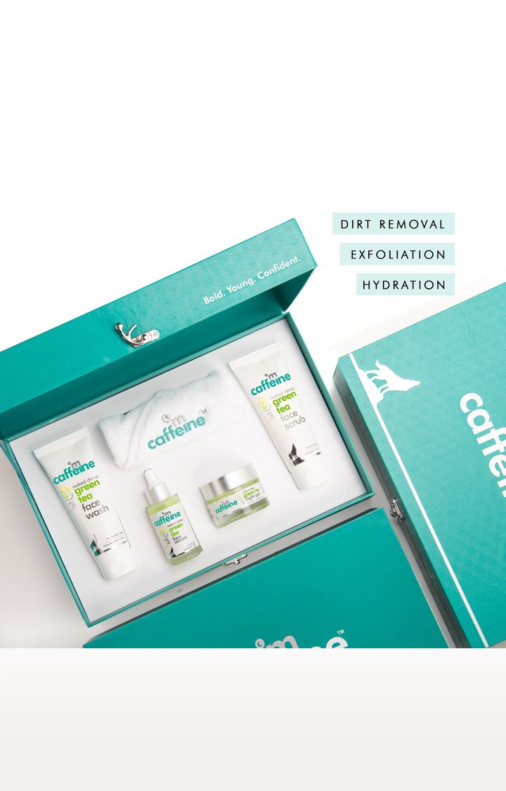 mcaffeine Green Tea Quick Face Detox Kit Face Wash, Face Scrub, Face