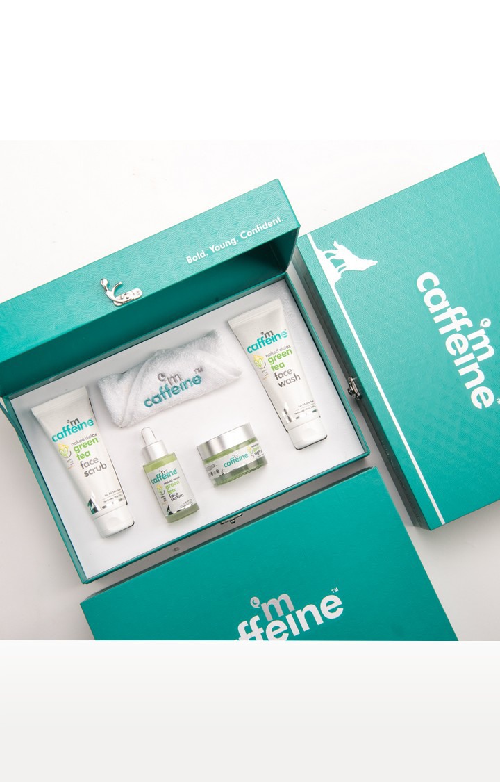 mcaffeine Green Tea Quick Face Detox Kit Face Wash, Face Scrub, Face