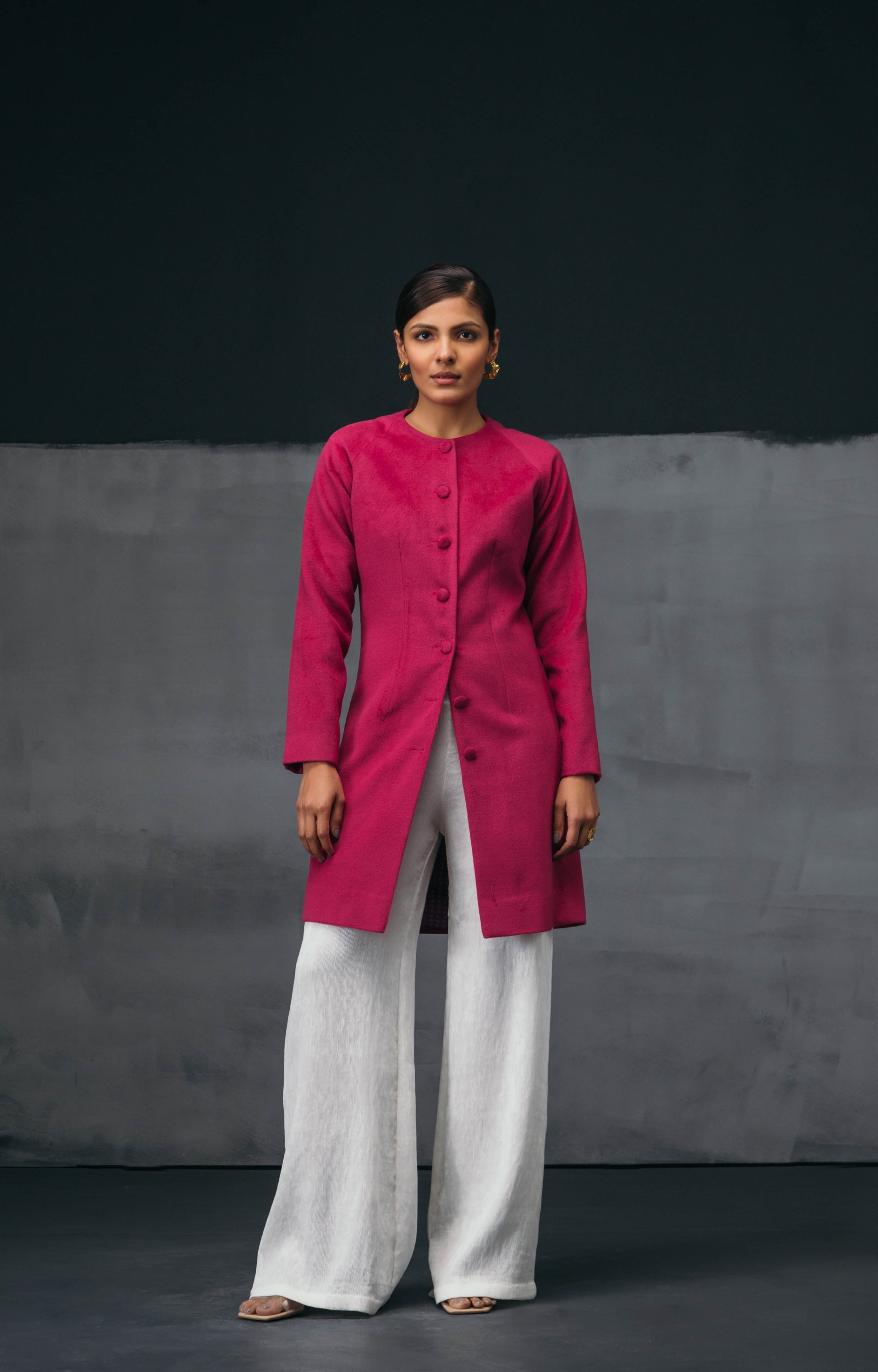 Mannat Gupta | Collarless Wool Coat undefined