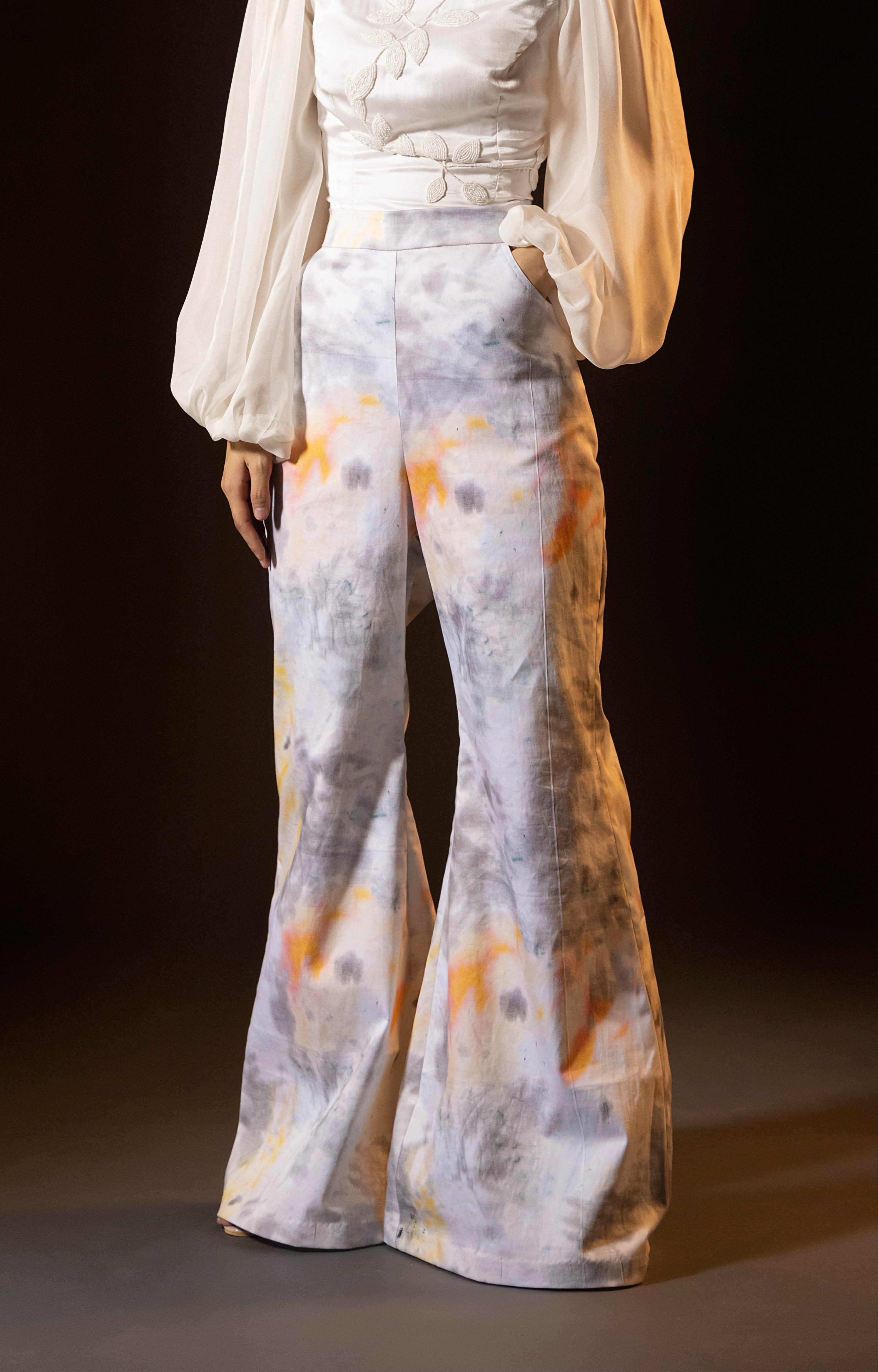 Mannat Gupta | Straight Pants With Pockets In Print undefined
