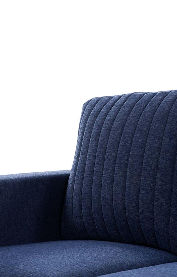neudot Roman Sofa for Living Room |3 Persons Sofa|Premium Fabric with Cushioned Armrest | Solid Wood Frame|3 Seater in Cobalt Blue Color