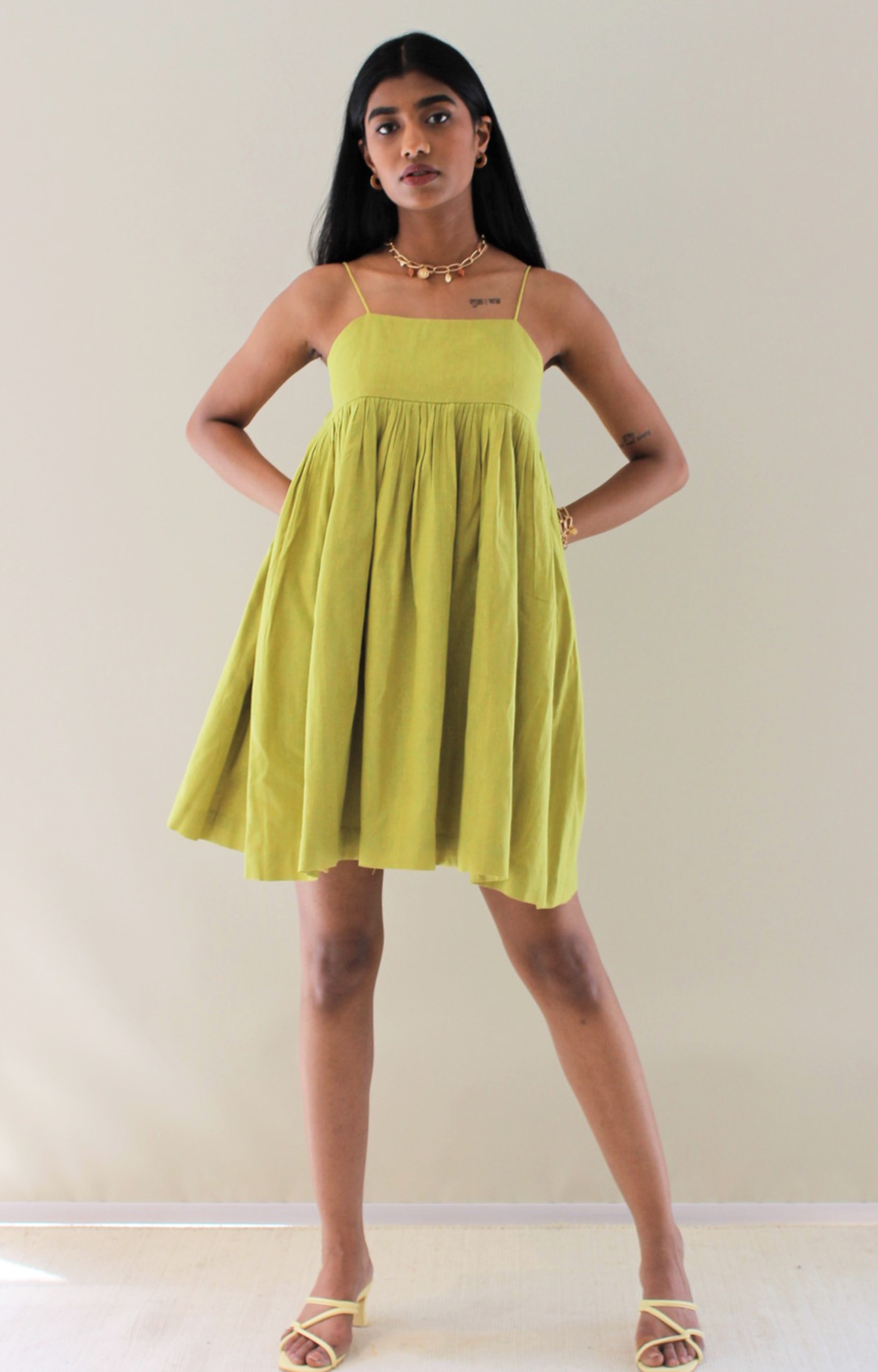 Ekiya Strappy Dress - Lime Green 