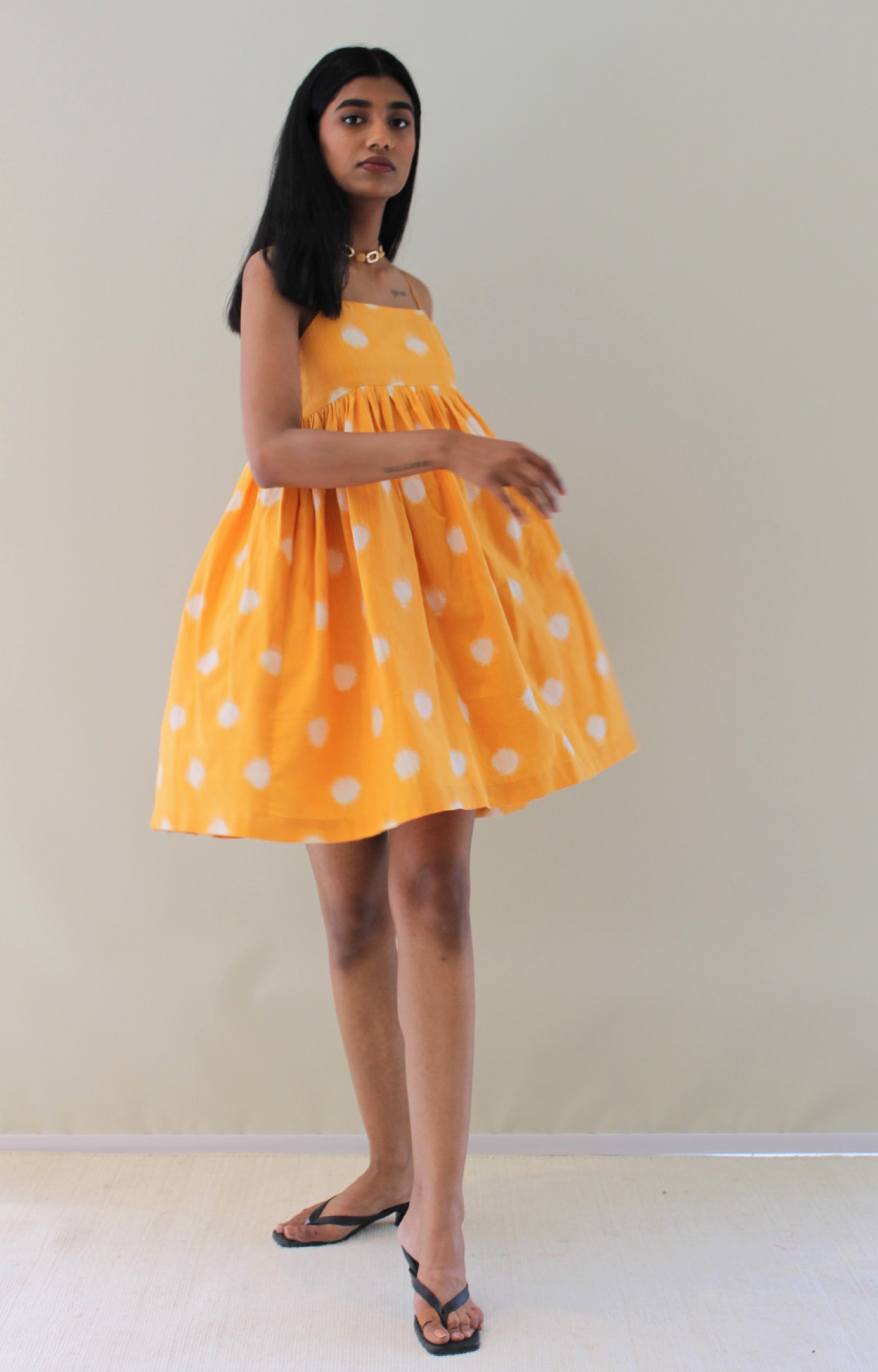 Ekiya Strappy Dress - Yellow Ikat 