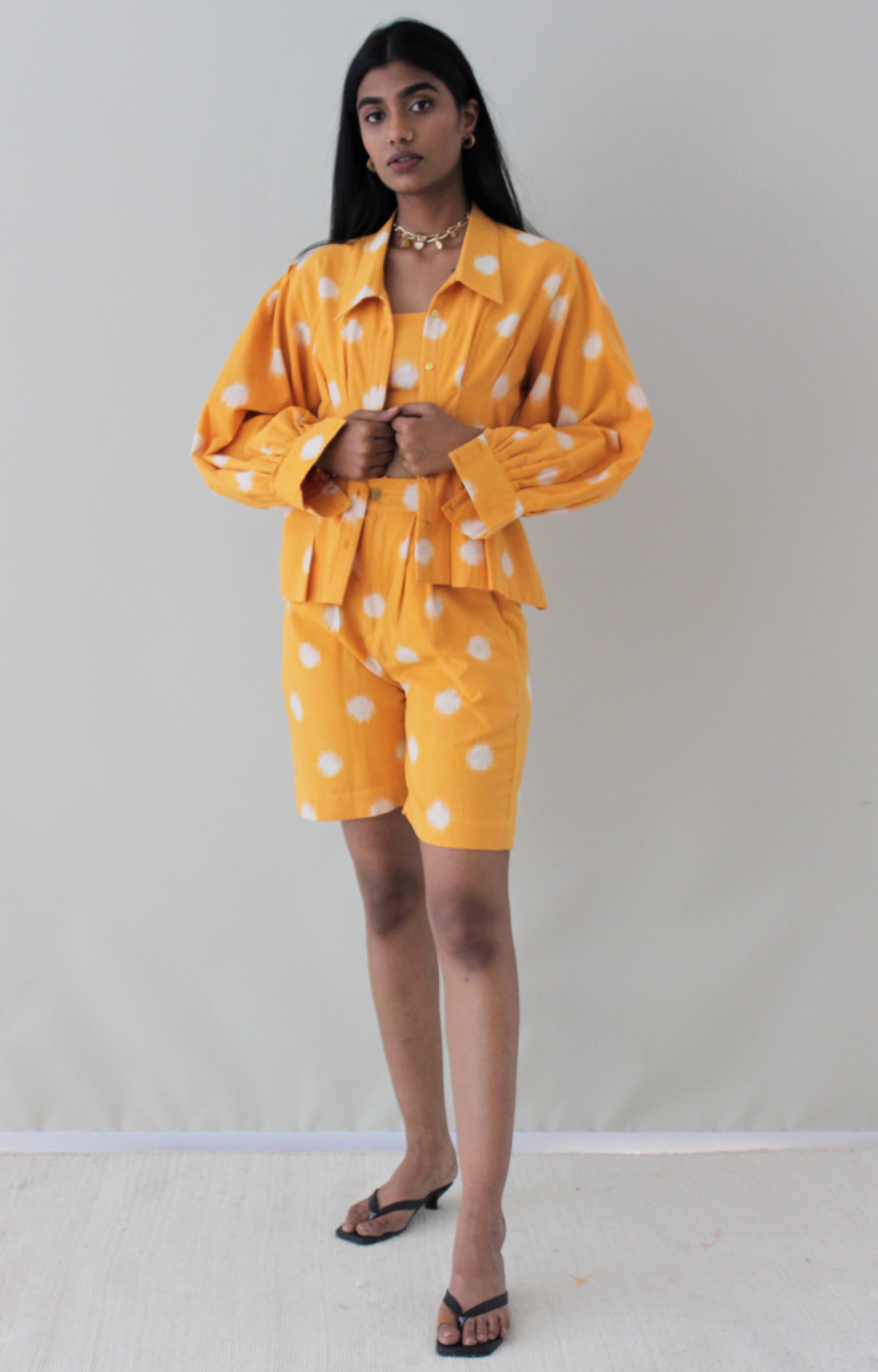 Anvi Bermuda Short Bottoms - Yellow Ikat