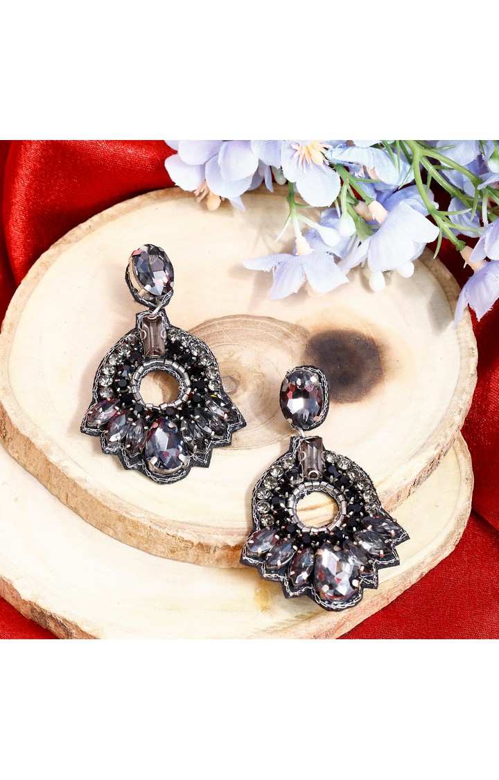 Black & Silver Crystals Midnight Bling Earrings