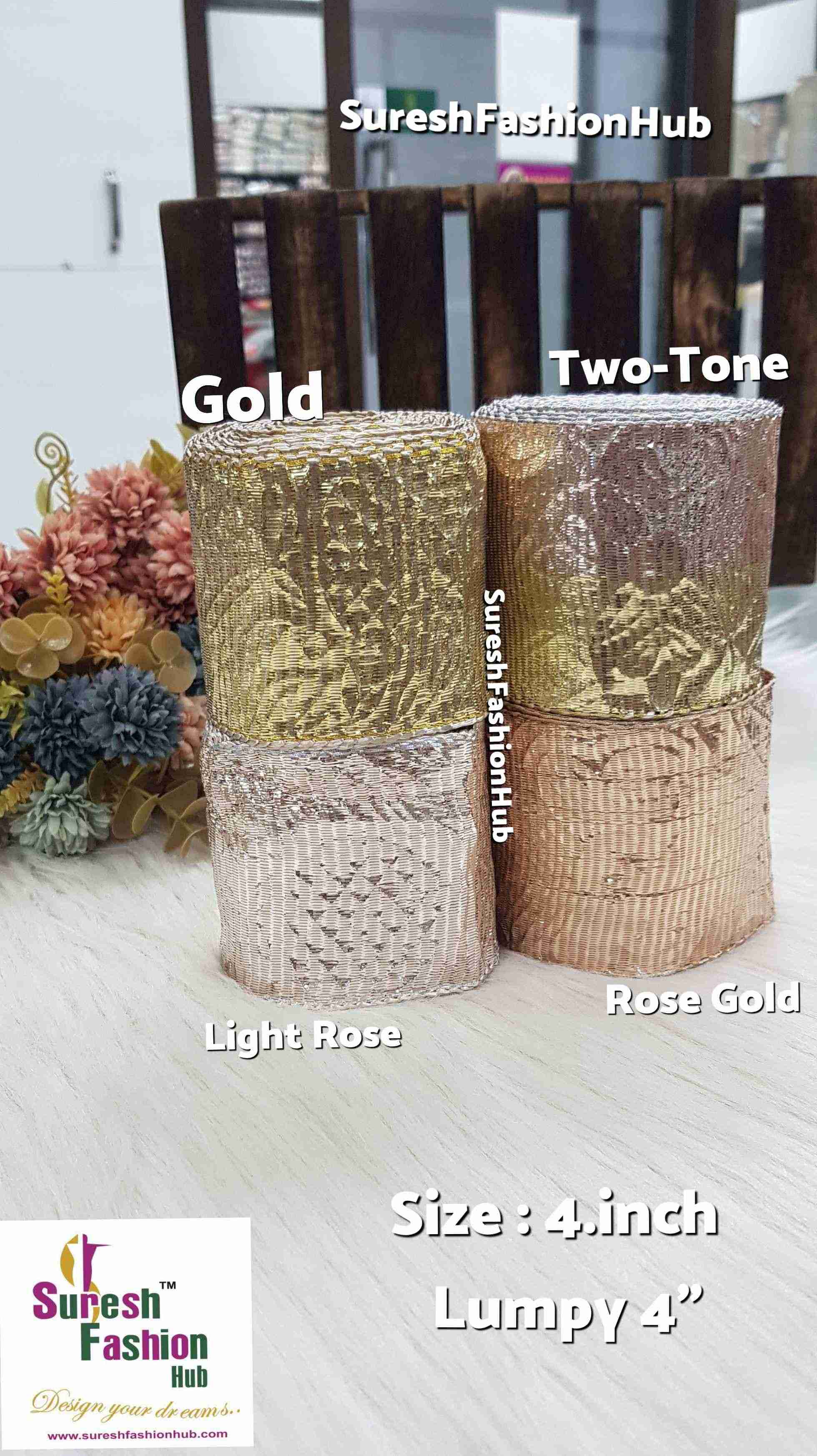 Two Tone Lumpi Gota Border 4'' inch