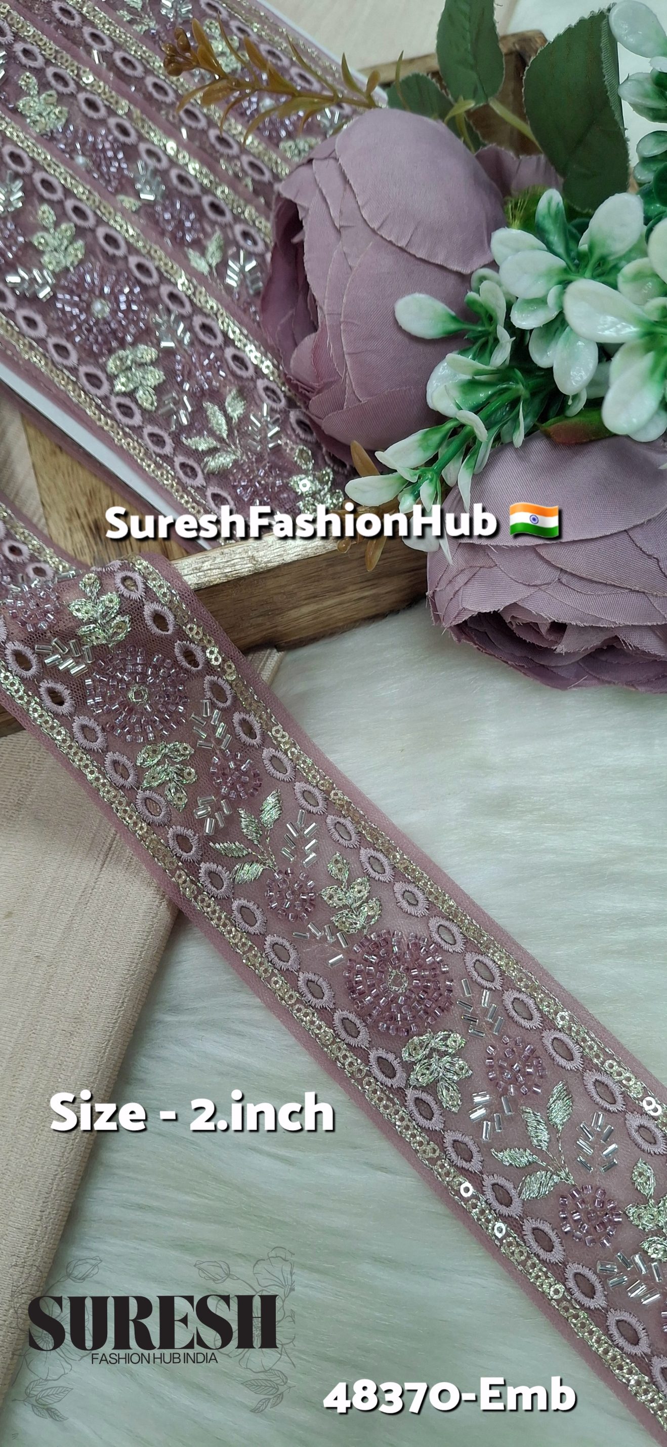  Floral Net Embroidered Lace