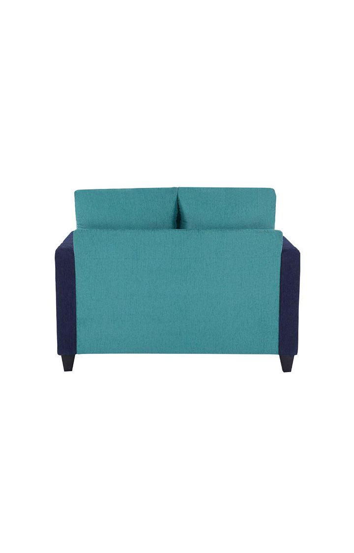 neudot Saya Dual Color Sofa for Living Room |2 Persons Sofa|Premium Fabric with Cushioned Armrest | Solid Wood Frame|2 Seater in Saya Duo Teal Color