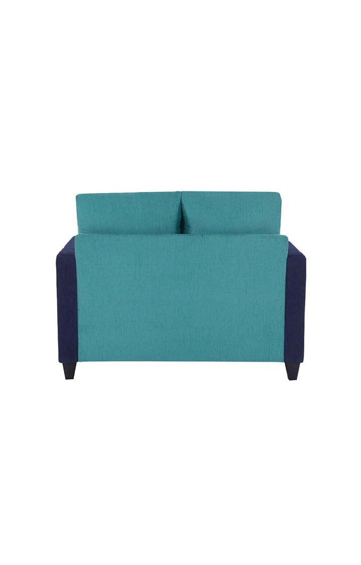 neudot Saya Dual Color Sofa for Living Room |2 Persons Sofa|Premium Fabric with Cushioned Armrest | Solid Wood Frame|2 Seater in Saya Duo Teal Color