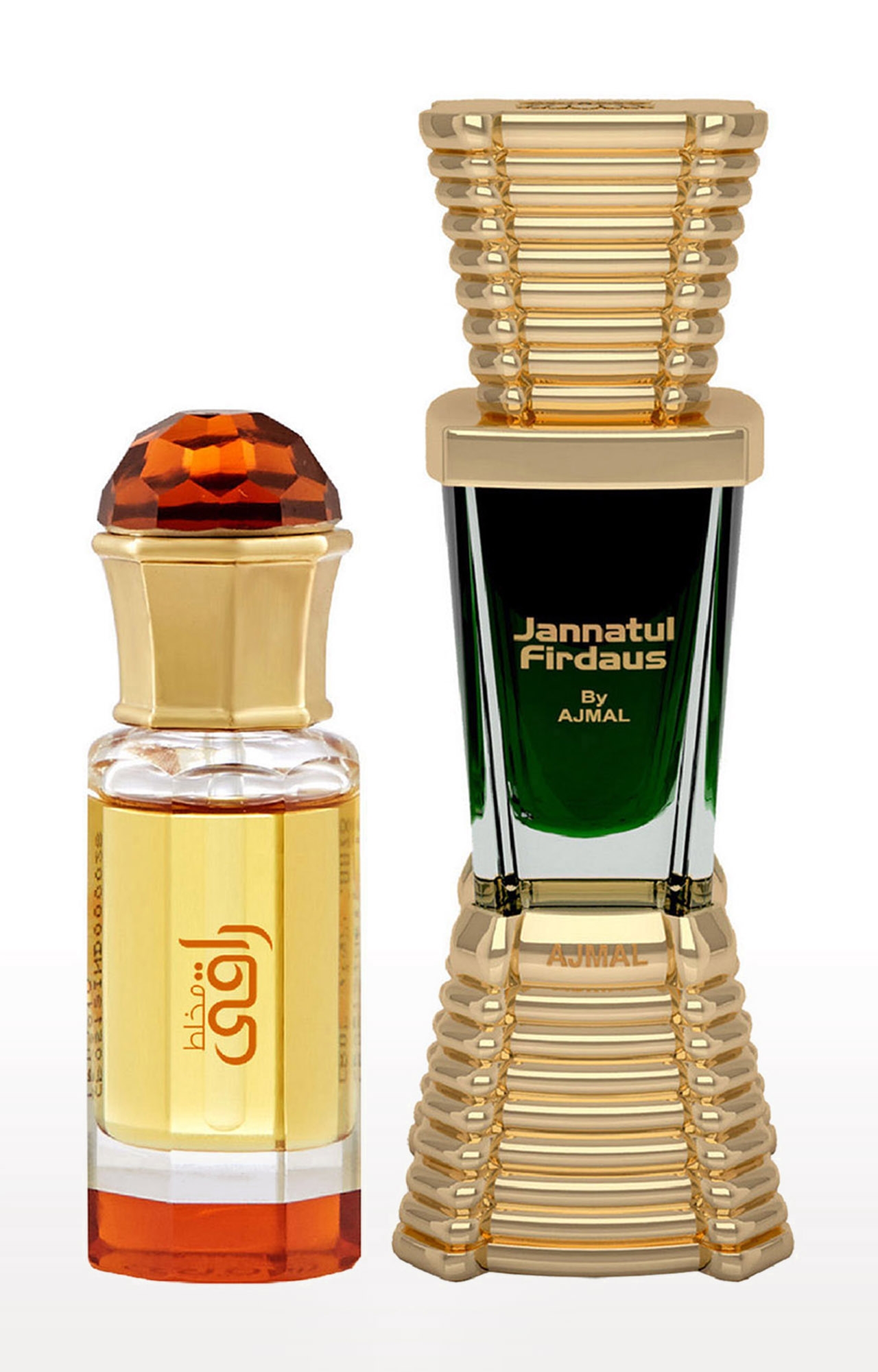 Ajmal | Ajmal Mukhallat Raaqi Concentrated Perfume Oil Alcohol-free Attar 10ml for Unisex and Jannatul Firdaus Concentrated Perfume Oil Oriental Alcohol-free Attar 10ml for Unisex 0