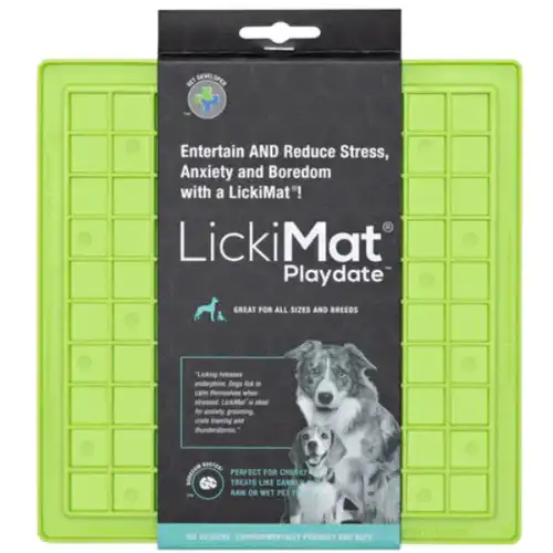 LickiMat Classic Playdate Slow Feeder for Cats and Dogs (Green)