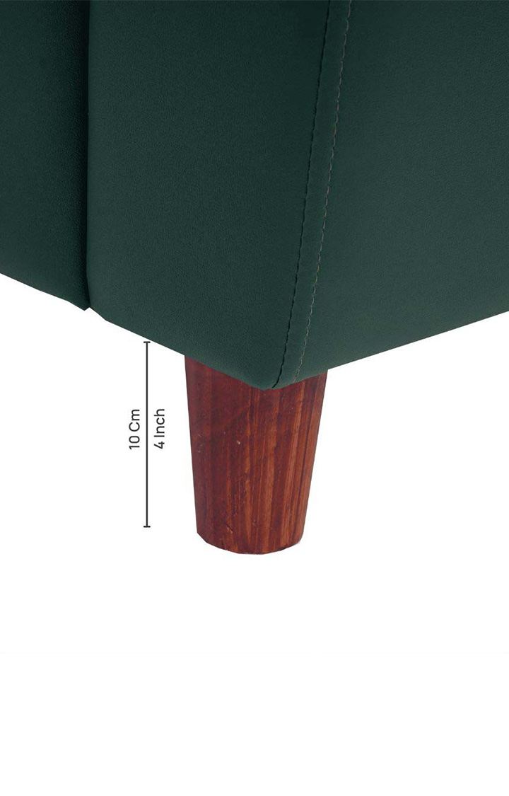 neudot Scott Sofa for Living Room |2 Persons Sofa|Premium Leatherette with Cushioned Armrest | Solid Wood Frame|2 Seater in Castle Green Color