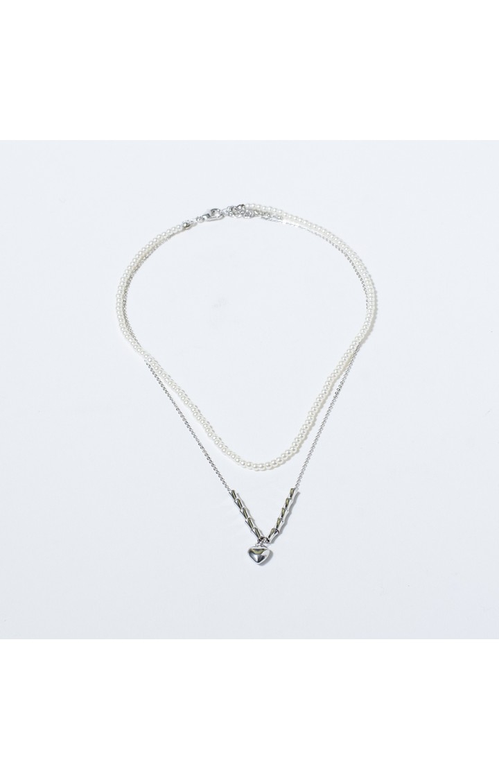 Salty | Layered Heart Pearly Mane Chain