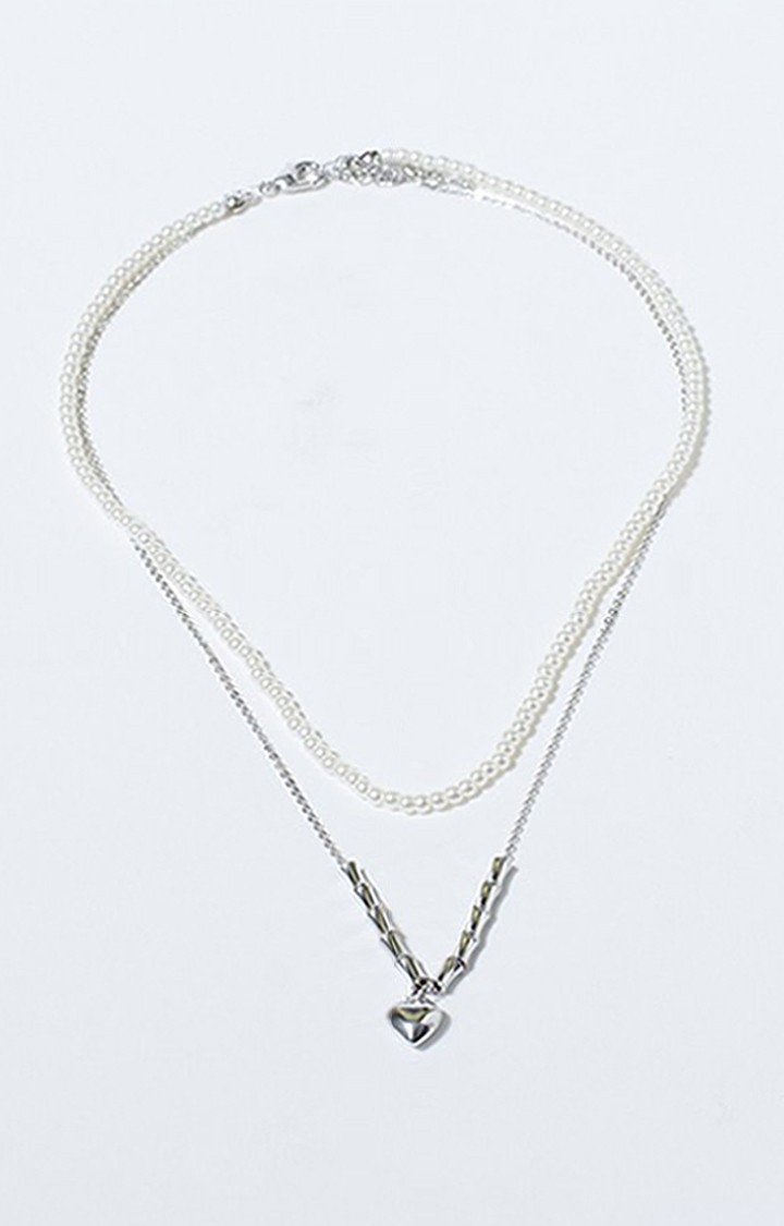 Layered Heart Pearly Mane Chain