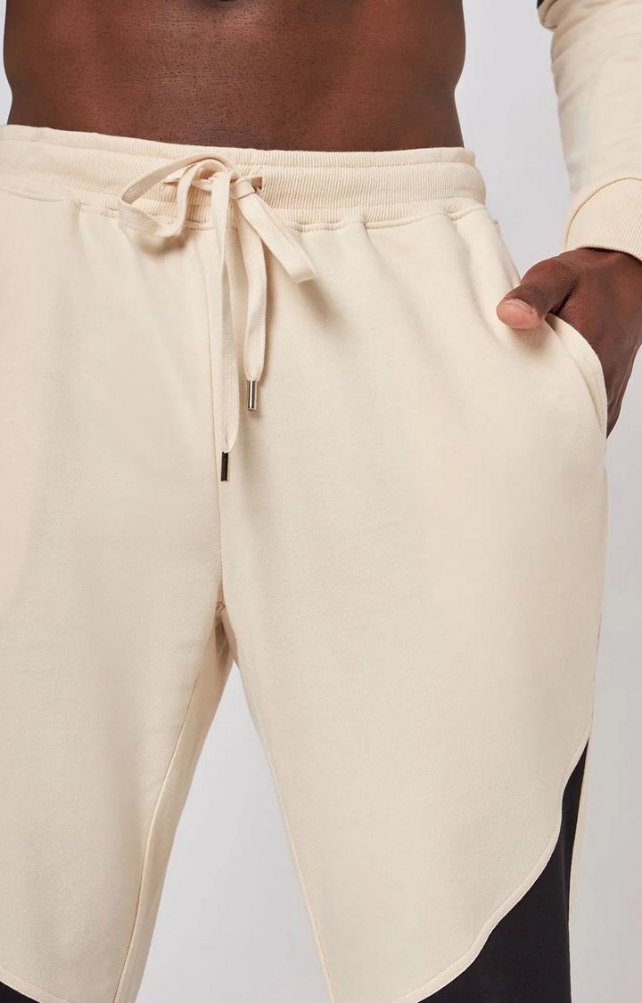 Beirut Beige And Black Patchwork Joggers