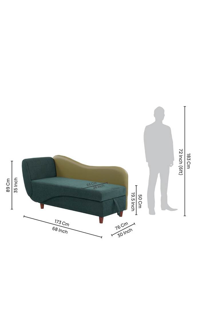 Viva Storage LHS Chaise Lounger Castle Green Colour